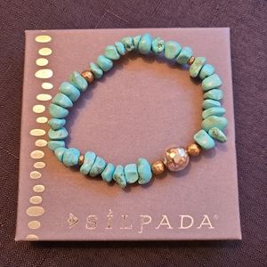 Silpada 3" Turquoise Stretchy Bracelet